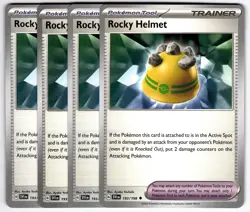 Rocky Helmet 193/198 Uncommon Playset 4X Scarlet & Violet Pokemon TCG Mint NM - Image 1