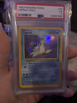 Pokemon Fossil Lapras Holo Rare 10/62 PSA 5 EX - Image 1