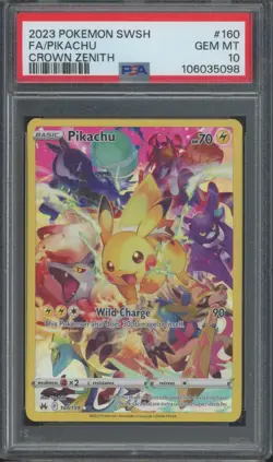 2023 Pokemon SWSH Crown Zenith Full Art #160 Pikachu Gem Mint PSA 10 - Image 1