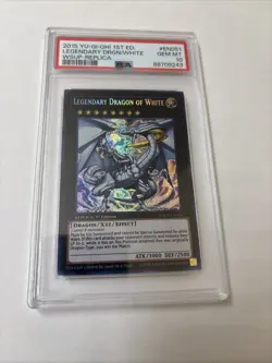Yugioh PSA 10 GEM Legendary Dragon of White WSUP-EN051 Secret - Image 1