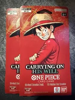 Two (2) One Piece OP-13 Carrying On His Will Booster Packs Factory Sealed - Image 1