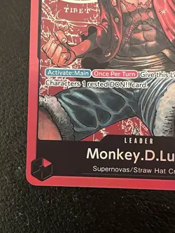 One Piece TCG MONKEY.D. LUFFY ENGLISH PRE-ERRATA FOIL LEADER NM ST01-001 EN - Image 4