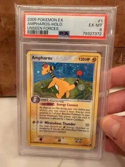 Pokemon TCG Ampharos Card 1/115 Rare Reverse Holo EX Unseen Forces - Image 1