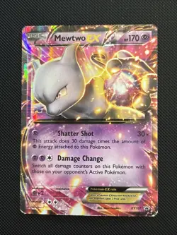 Pokemon Mewtwo EX Black Star Promo TCG Card XY107 XY Holo Full Art - Image 1