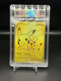 Pokemon Card Pikachu V #SWSH145 Celebrations 25th Anniversary Promo Gold GEM - Image 1