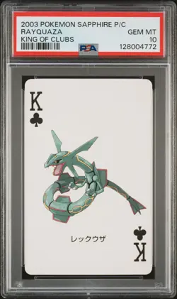 2003 POKEMON SAPPHIRE VERSION PLAYING CARDS KING OF CLUBS RAYQUAZA PSA 10 - Image 1