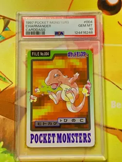 PSA 10 Charmander 004 Bandai Carddass Japanese 1997 Pokemon Card - Image 1