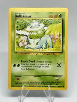 Bulbasaur 44/102 Base Set 1999 WOTC Vintage Pokemon Card LP/NM - Image 1