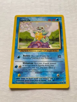 Original Squirtle 63/102 Base Set Pokemon Card Bubble Withdraw Collectible NICE - Image 4