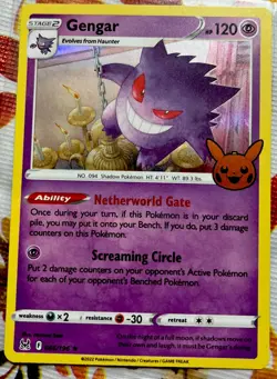 Pokemon Gengar 066/196 Stamped Trick Or Trade BOOster Halloween Lost Origin Card - Image 1