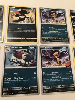 Lot Of 8 Murkrow and Honchkrow Pokemon Cards - Image 3