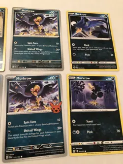 Lot Of 8 Murkrow and Honchkrow Pokemon Cards - Image 4