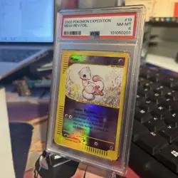 Pokemon EXPEDITION MEW 19/165 REVERSE HOLO FOIL CARD PSA 8 NM-MT - Image 3