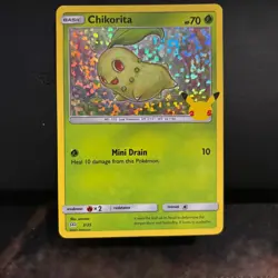 Chikorita 2/25 Holo Pokemon 25th Anniversary McDonald’s Promo Card 2021 - Image 1
