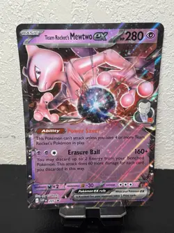 Pokemon TCG Team Rockets Mewtwo EX 205 Black Star Promo Card Jumbo - Image 1