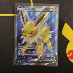 Pokemon TCG Jolteon v Evolving Skies Holo Ultra Rare Card 177/203 NM BM3 - Image 1