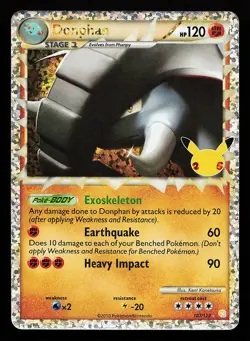 Donphan (Prime) 107/123 Holo Celebrations Classic Collection Pokemon Card - Image 1
