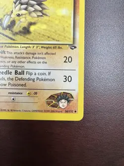 Pokemon TCG Brock's Sandslash Gym Challenge Uncommon Card 36/132 1st Edition LP+ - Image 5