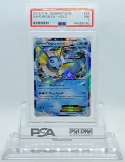 POKEMON GENERATIONS VAPOREON EX #24 HOLO FOIL CARD PSA 7 NM #44099180 - Image 1