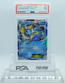 POKEMON GENERATIONS VAPOREON EX #24 HOLO FOIL CARD PSA 7 NM #44099180 - Image 2
