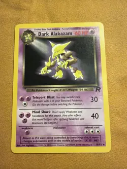 Dark Alakazam 18/82 Team Rocket Non Holo Rare Pokemon Card WOTC - Image 1