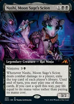 Nashi, Moon Sage's Scion x1 1x Extended Art Kamigawa: Neon Dynasty NM MTG - Image 1