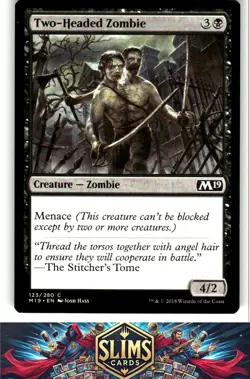 Magic the Gathering MTG Core Set 2019 Two-Headed Zombie #123 Buy 2 Get 1 - Image 1