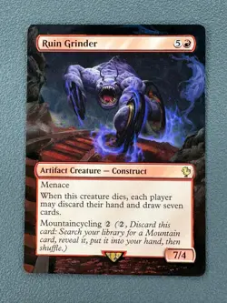 Ruin Grinder MTG Final Fantasy Commander Hand Painted Extended Full Altered Art - Image 1