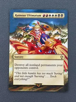Ruinous Ultimatum MTG Final Fantasy Commander Hand Painted Extended Altered Art - Image 1