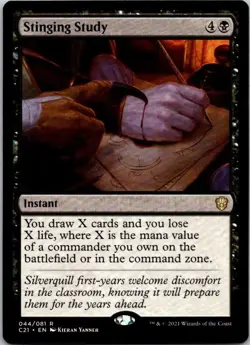 MTG Magic The Gathering Stinging Study Commander 2021 Played See Scan - Image 1