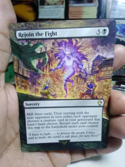 Rejoin the Fight MTG Final Fantasy Commander Hand Painted Borderless Altered Art - Image 2