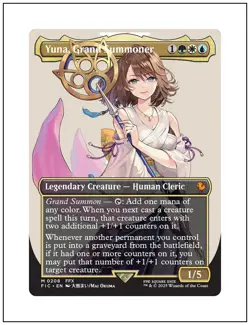 1x Yuna, Grand Summoner, Borderless Art, Magic the Gathering MTG NM - Image 1