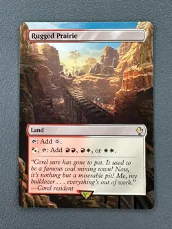 Rugged Prairie MTG Final Fantasy Commander Hand Painted Borderless Altered Art v - Image 1