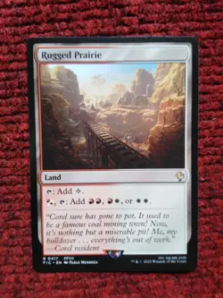 Rugged Prairie MTG Final Fantasy Commander Hand Painted Borderless Altered Art v - Image 2