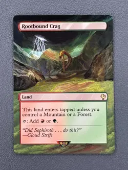 Rootbound Crag MTG Final Fantasy Commander Hand Painted Borderless Altered Art v - Image 1