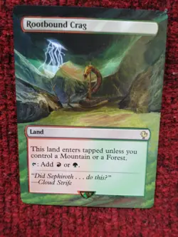 Rootbound Crag MTG Final Fantasy Commander Hand Painted Borderless Altered Art v - Image 2