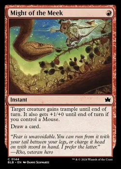x4 NM (Playset) Foil Might of the Meek, MTG, Bloomburrow, Magic, 144 - Image 1