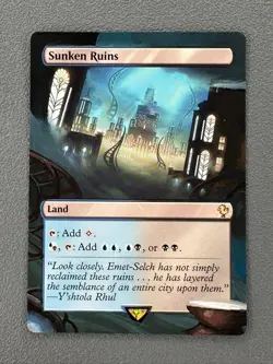 Sunken Ruins MTG Final Fantasy Commander Hand Painted Full Extended Altered Art - Image 1