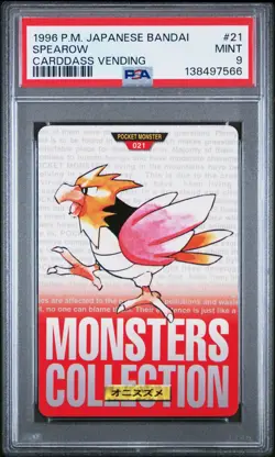 PSA 9 2025 CERT POP 18 SPEAROW 1996 POKEMON JPN BANDAI CARDDASS VENDING #21 - Image 1