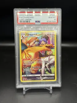 2022 POKEMON SWORD & SHIELD LOST ORIGIN #TG03 FULL ART/CHARIZARD PSA 10 - Image 1