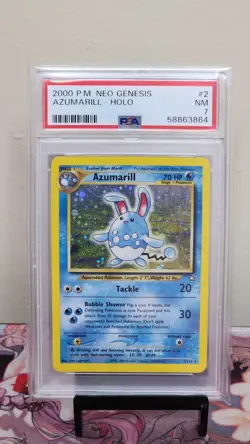 2000 POKEMON NEO GENESIS #2 AZUMARILL-HOLO - PSA 7 - Image 1
