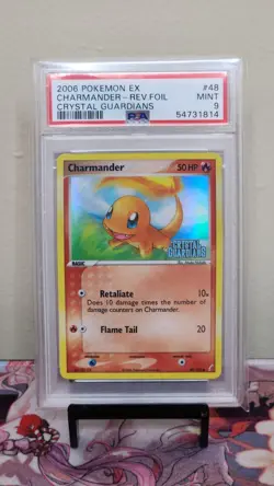 2006 POKEMON EX CRYSTAL GUARDIANS #48 CHARMANDER-REV.FOIL - PSA 9 - Image 1
