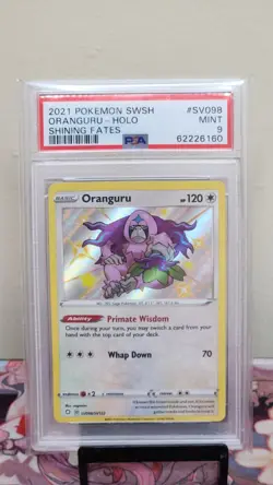 2021 POKEMON SWORD & SHIELD SHINING FATES #SV098 ORANGURU-HOLO - PSA 9 - Image 1