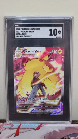 2022 POKEMON LOST ORIGIN - TG17 - PIKACHU VMAX TRAINER GALLERY - SGC 10 - Image 1