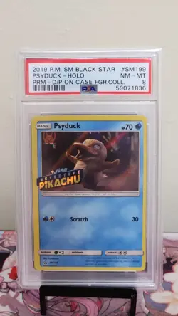 2019 POKEMON SM BLACK STAR PROMO #SM199 PSYDUCK-HOLO PRM-D/P - PSA 8 - Image 1