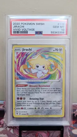 2020 POKEMON SWORD & SHIELD VIVID VOLTAGE #119 JIRACHI - PSA 10 - Image 1