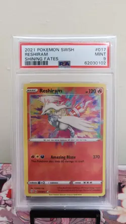 2021 POKEMON SWORD & SHIELD SHINING FATES #017 RESHIRAM - PSA 9 - Image 1