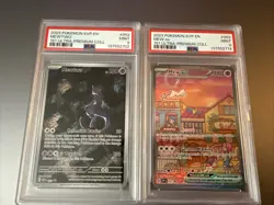 Pokemon TCG 151 UPC Promo Set Mew SVP053 Mewtwo SVP052 PSA 9 - Image 1