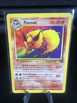 Pokemon TCG 1999 Flareon 19/64 Jungle Unlimited Non-Holo Rare Vintage LP ✨ - Image 1