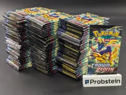 Lot of (100) Pokemon Sword & Shield Crown Zenith Booster Packs SEALED - Image 1